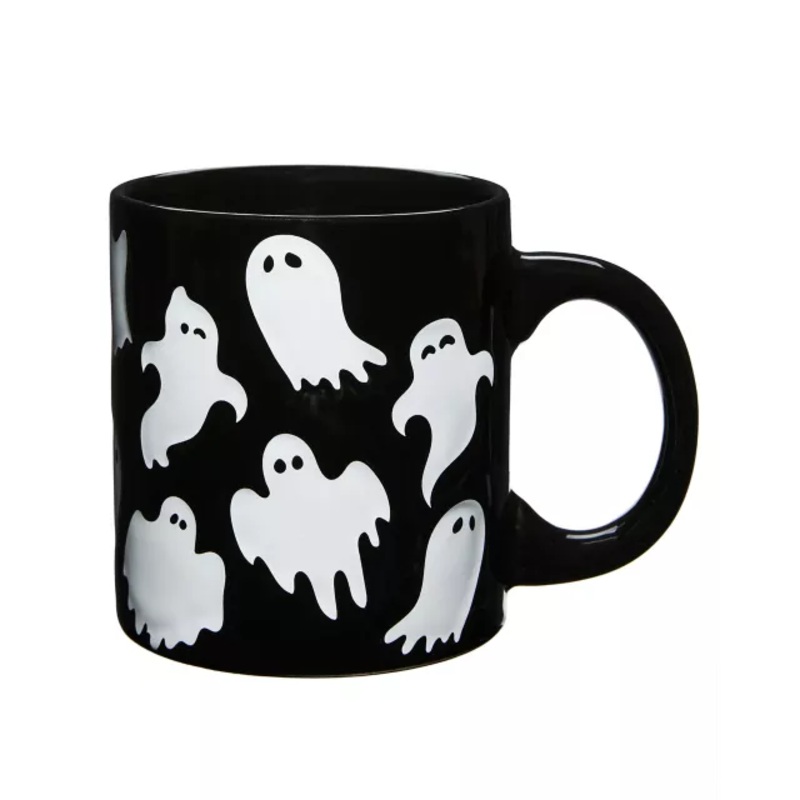 Ghost Debossed Coffee Mug - 20 oz. BLACK AND WHITE 20 OUNCE