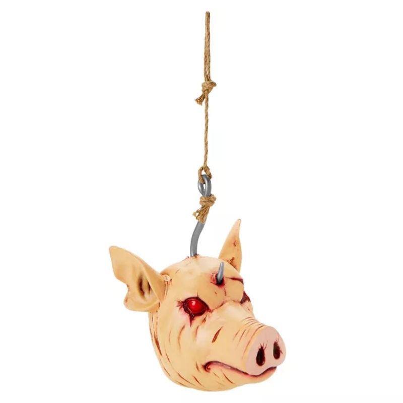 Hanging Severed Pig Head PEACH