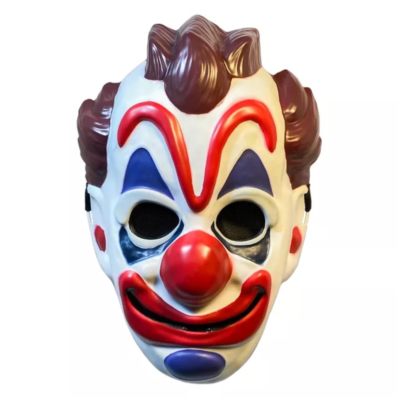 Haunt Clown Half Mask RED/WHITE/BLUE ONE SIZE FITS MOST