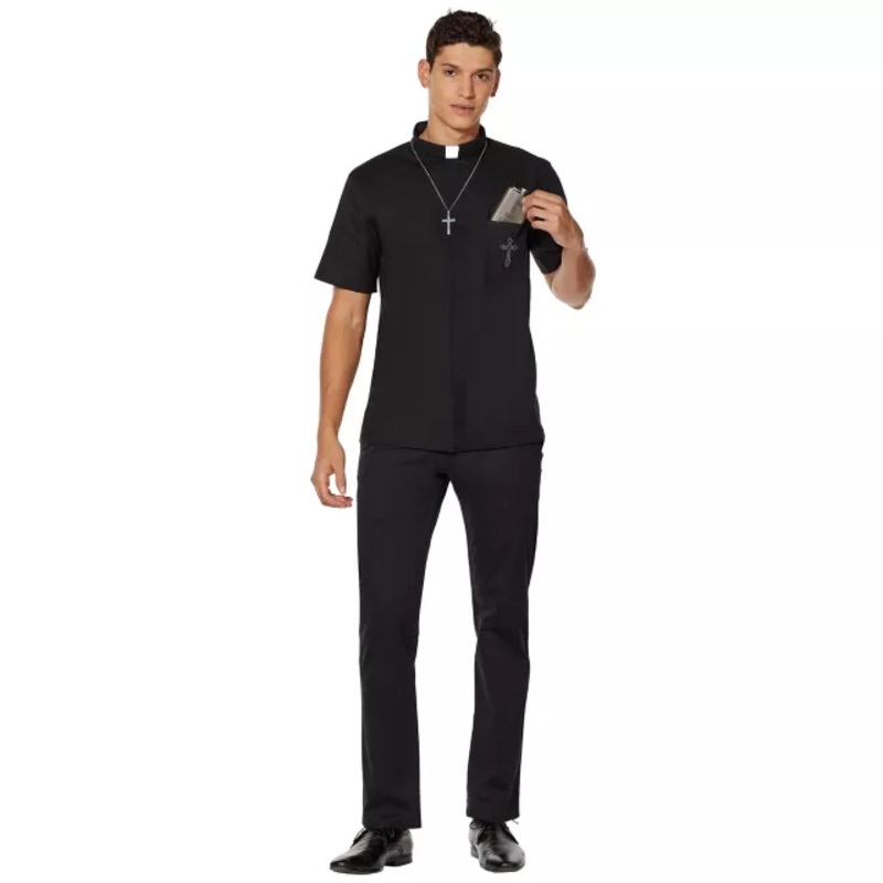 Priest Costume Kit BLACK ADULT SMALL