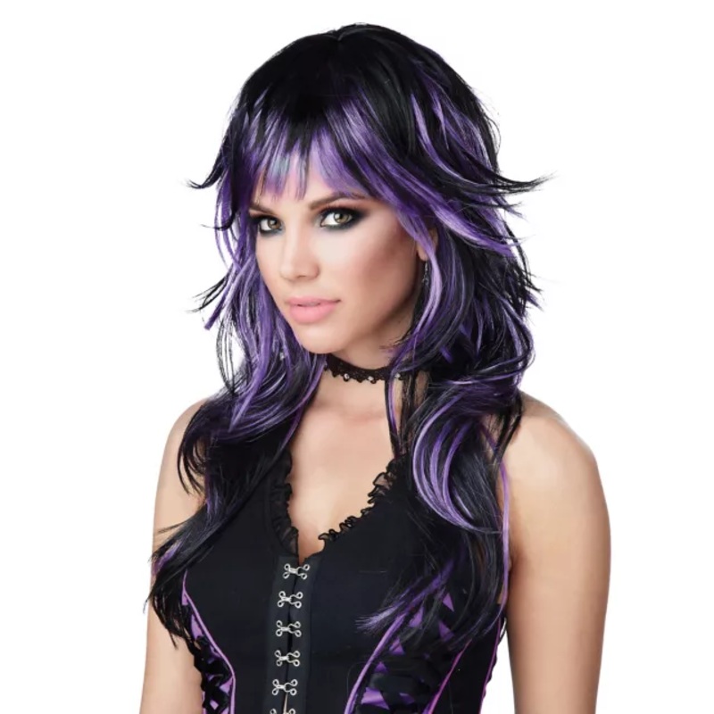 Purple and Black Tempting Tresses Wig BLACK AND PURPLE ONE SIZE FITS MOST