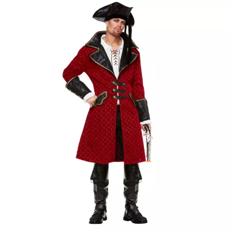 Red Pirate Jacket BURGUNDY ADULT MEDIUM