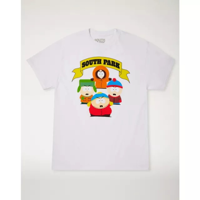 South Park Boys Group T Shirt WHITE ADULT SMALL
