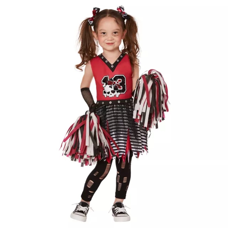 Toddler Zombie Cheerleader Costume RED 3T - 4T