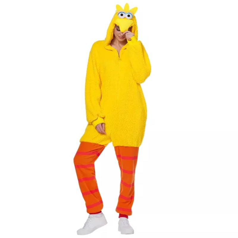 Adult Big Bird Jumpsuit Costume - Sesame Street YELLOW SMALL/MEDIUM