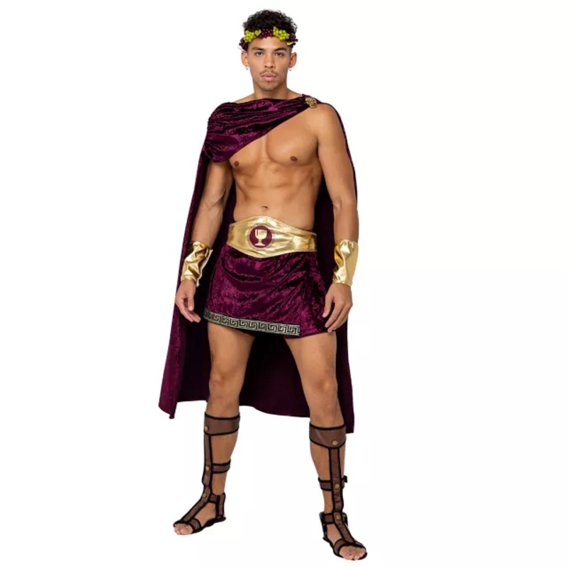 Adult God of Wine Costume MAROON ADULT SMALL