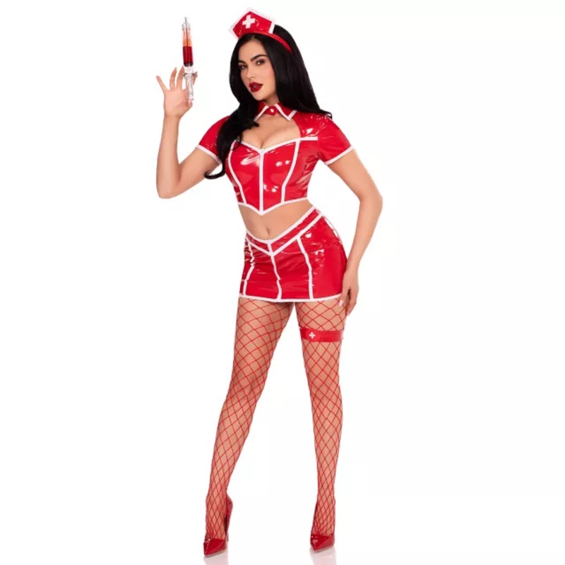 Adult Heartbeat Hottie Costume RED ADULT EX SMALL