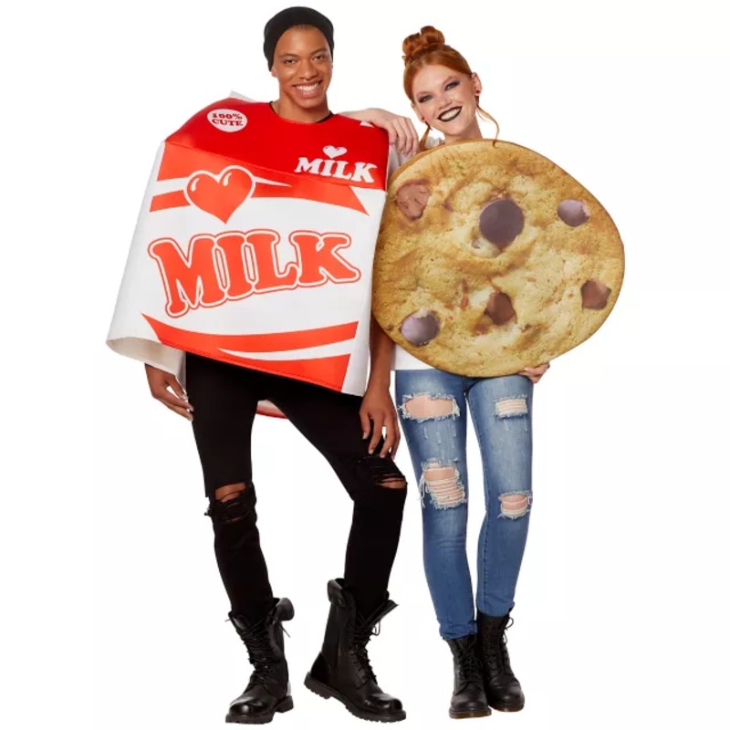 Adult Milk and Cookies Couples Costume MULTI-COLOR ONE SIZE FITS MOST