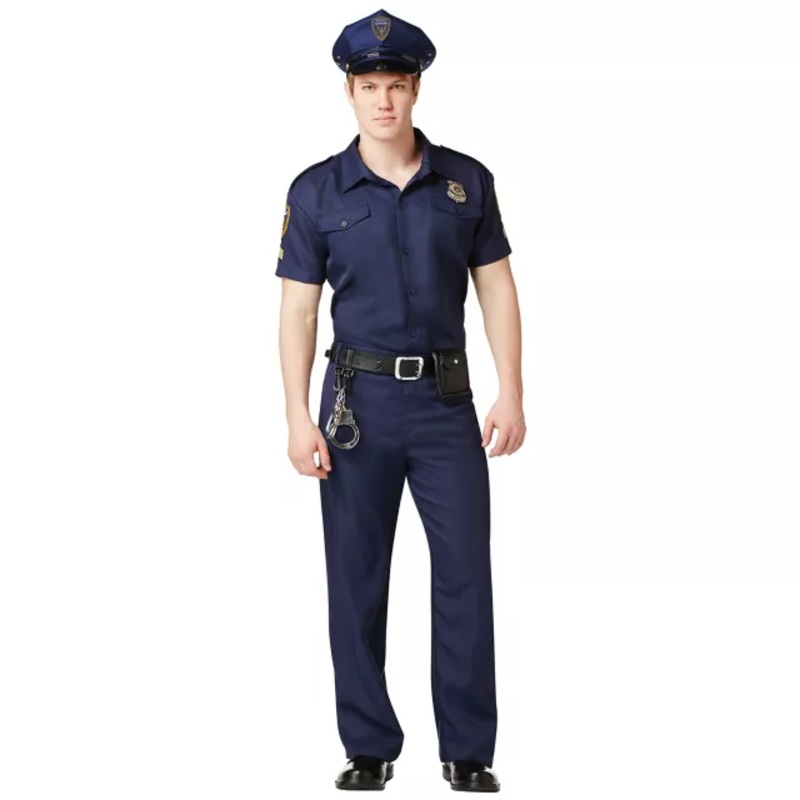 Adult Police Officer Costume Deluxe BLUE ADULT SMALL