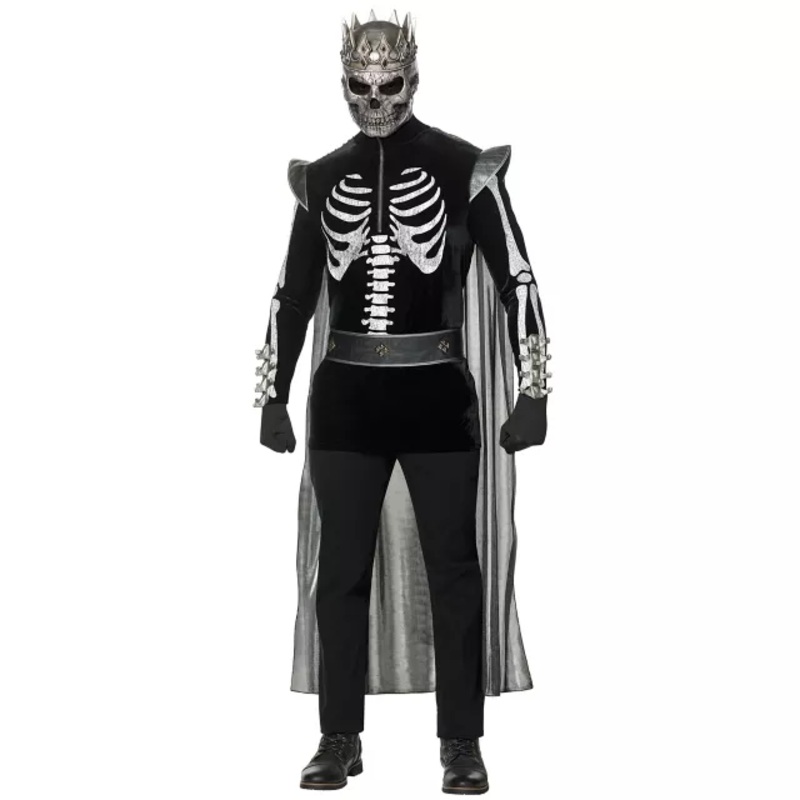Adult Skeleton King Costume BLACK ADULT MEDIUM