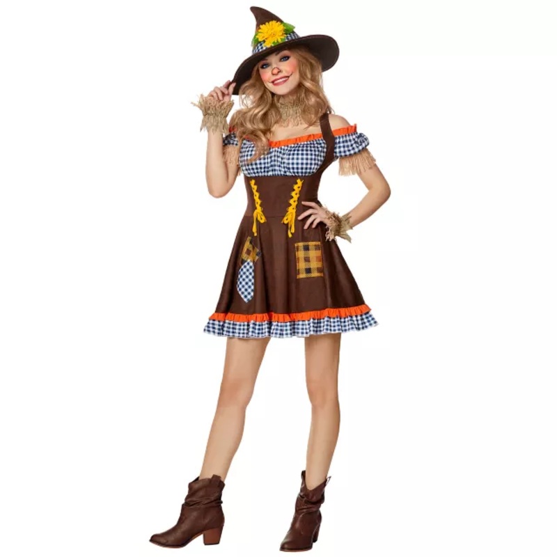 Adult Sunflower Scarecrow Costume ORANGE ADULT SMALL