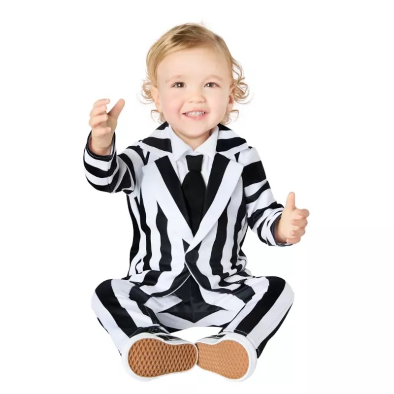 Baby Beetlejuice Costume BLACK AND WHITE 0 TO 6 MONTHS