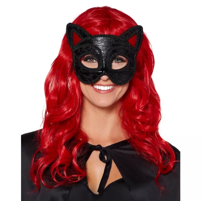 Black Cat Party Eye Mask BLACK ONE SIZE FITS MOST
