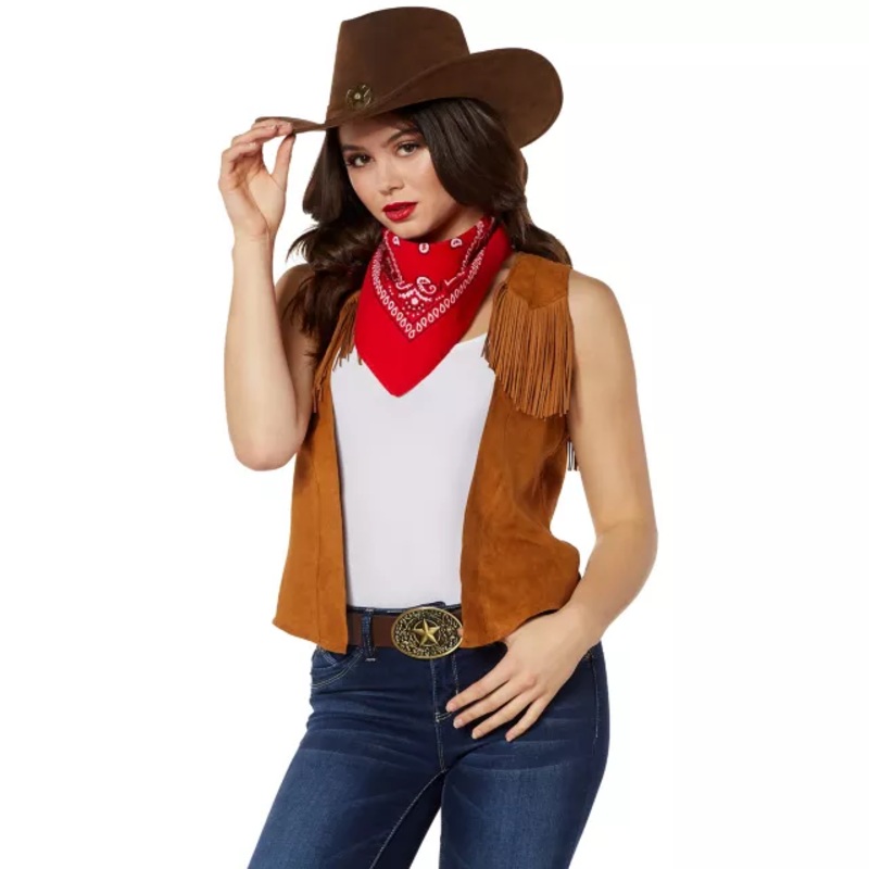 Cowgirl Costume Kit TAN SMALL/MEDIUM