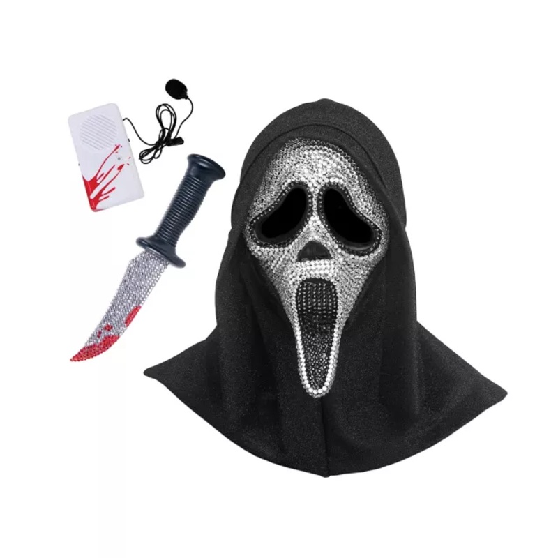 Ghost Face Bling Costume Kit BLACK ONE SIZE FITS MOST