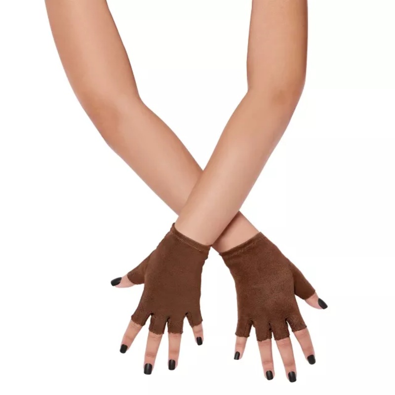 Kids Brown Fingerless Gloves BROWN CHILD ONE SIZE
