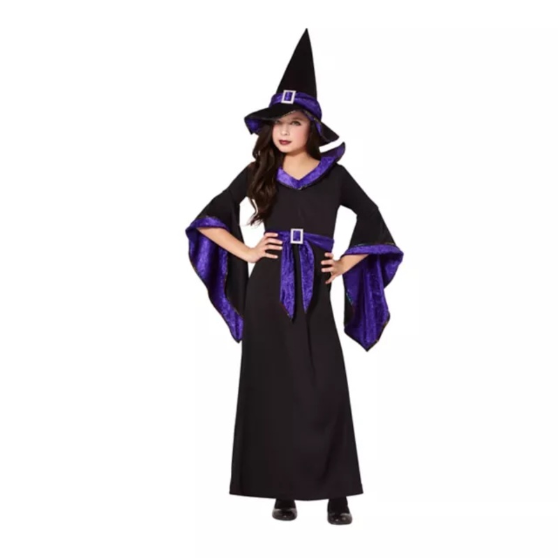 Kids Charmed Witch Costume BLACK AND PURPLE CHILD SMALL