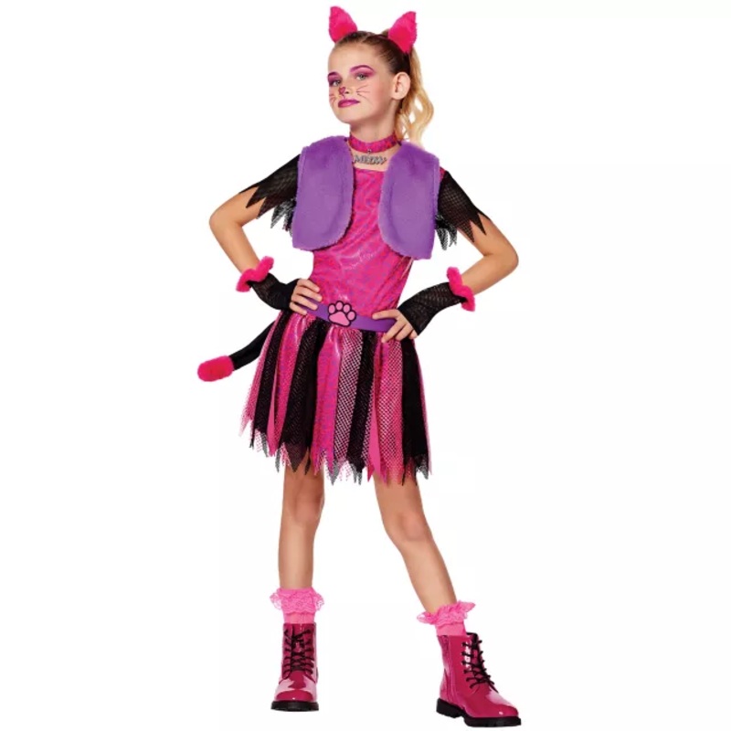 Kids Chic Cat Costume PINK CHILD SMALL