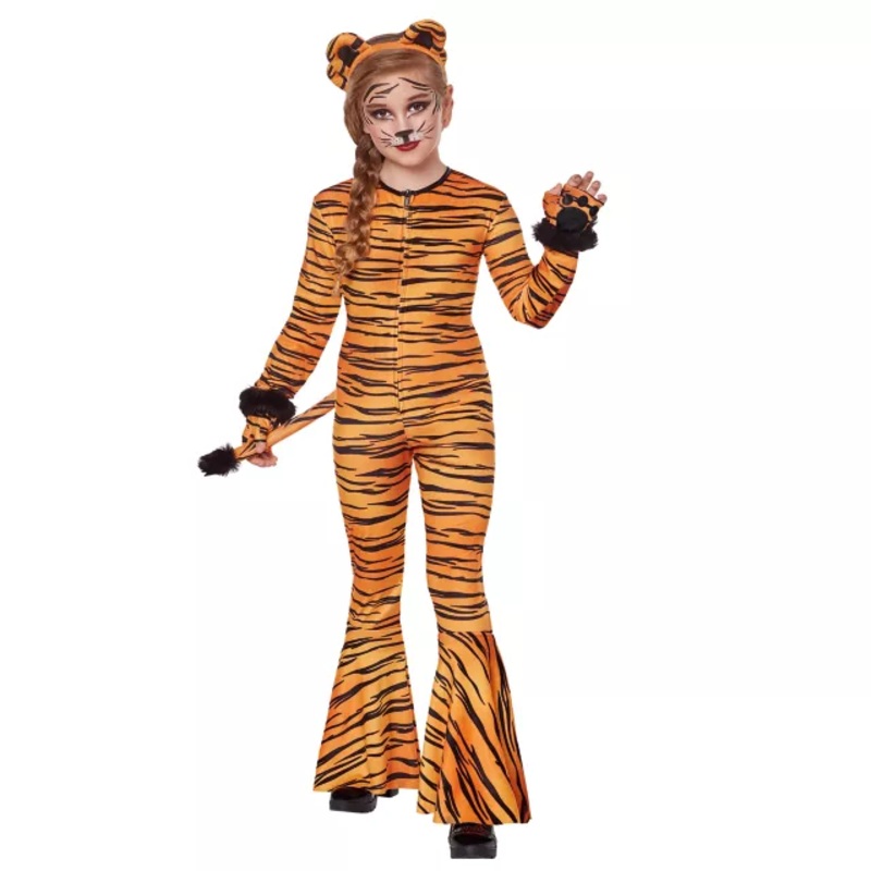 Kids Roaring Tiger Costume BLACK AND ORANGE CHILD SMALL