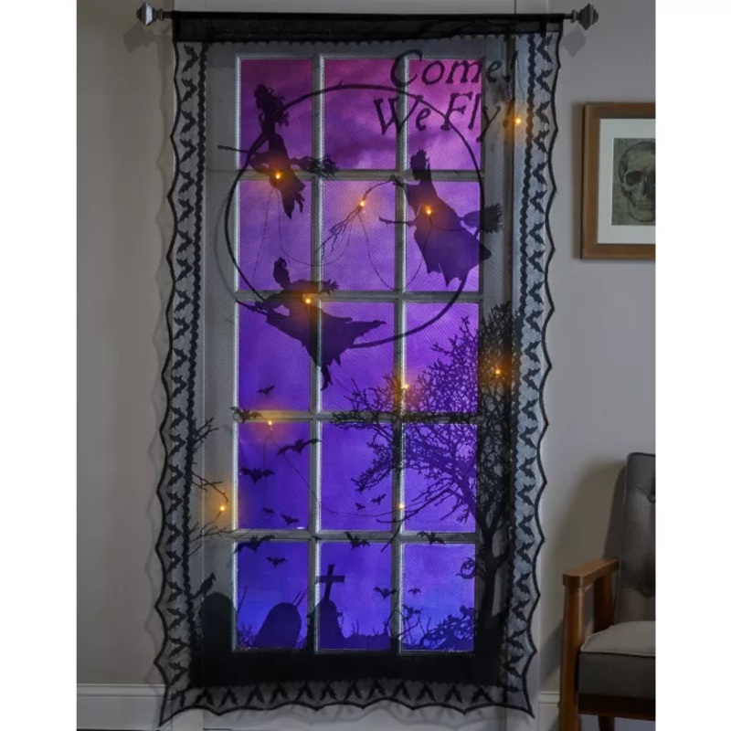 Light-Up Lace Panel  Hocus Pocus BLACK ONE SIZE FITS MOST