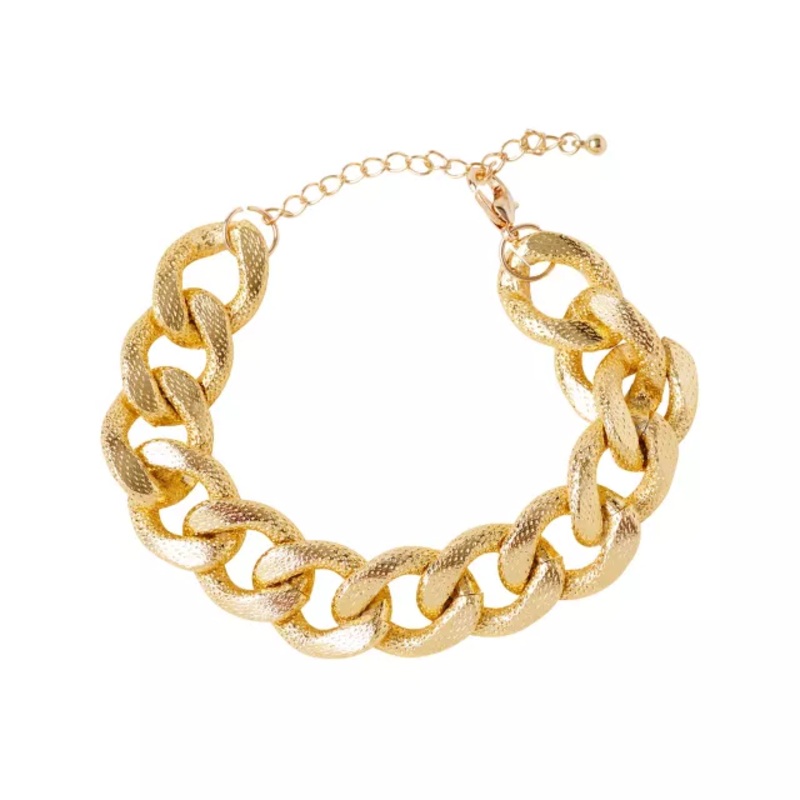 Pimp Textured Chain Link Bracelet GOLD ONE SIZE FITS MOST