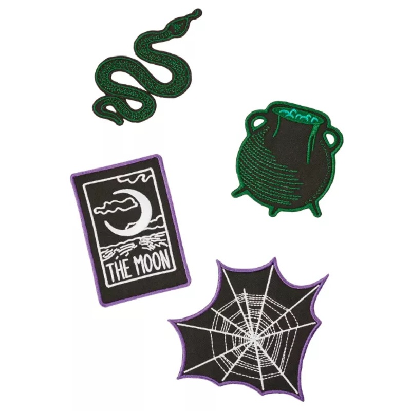 The Moon Tarot Card Patch Set BLACK / MULTI