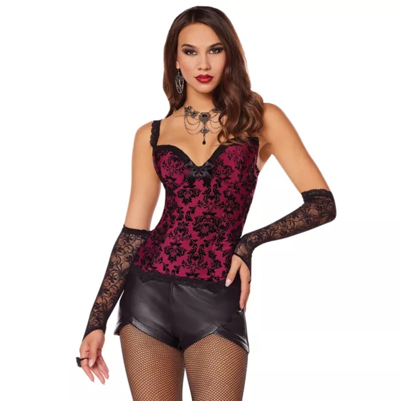 Vampire Corset and Gloves BLACK ADULT SMALL