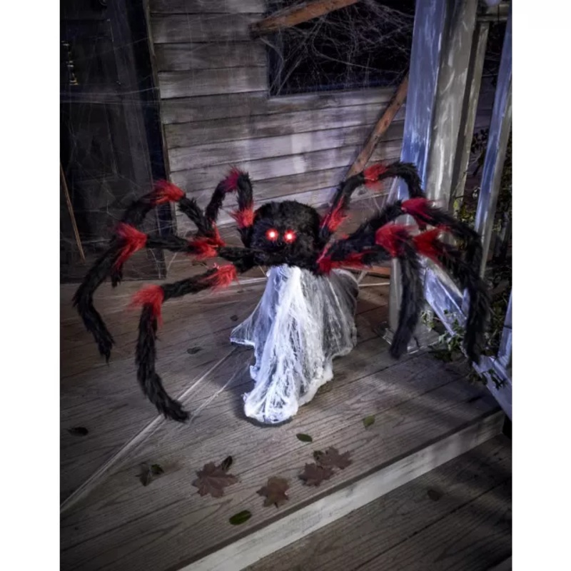 21 Inch LED Red and Black Jumping Spider Animatronic BLACK AND RED