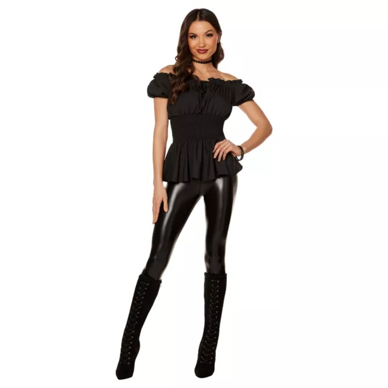 Adult Black Peasant Shirt BLACK ADULT SMALL