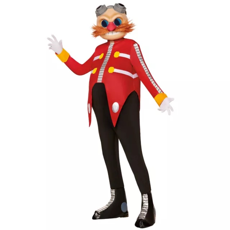 Adult Dr. Eggman Costume - Sonic the Hedgehog RED AND WHITE ADULT SMALL