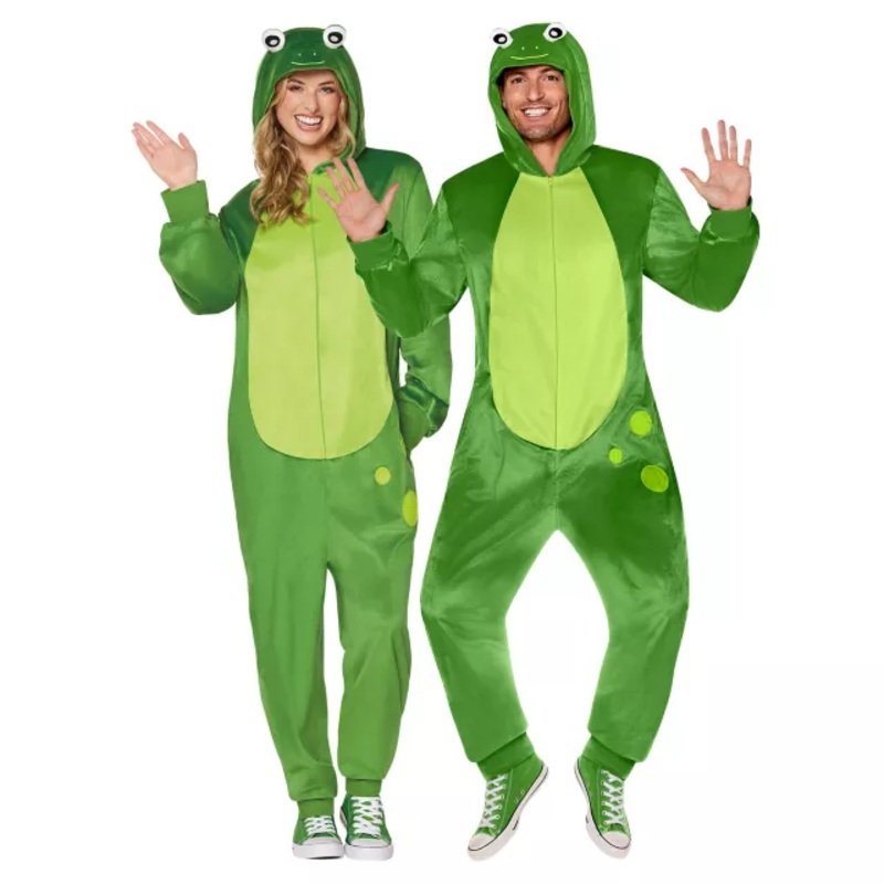 Adult Frog Jumpsuit Costume GREEN EXTRA SMALL/SMA
