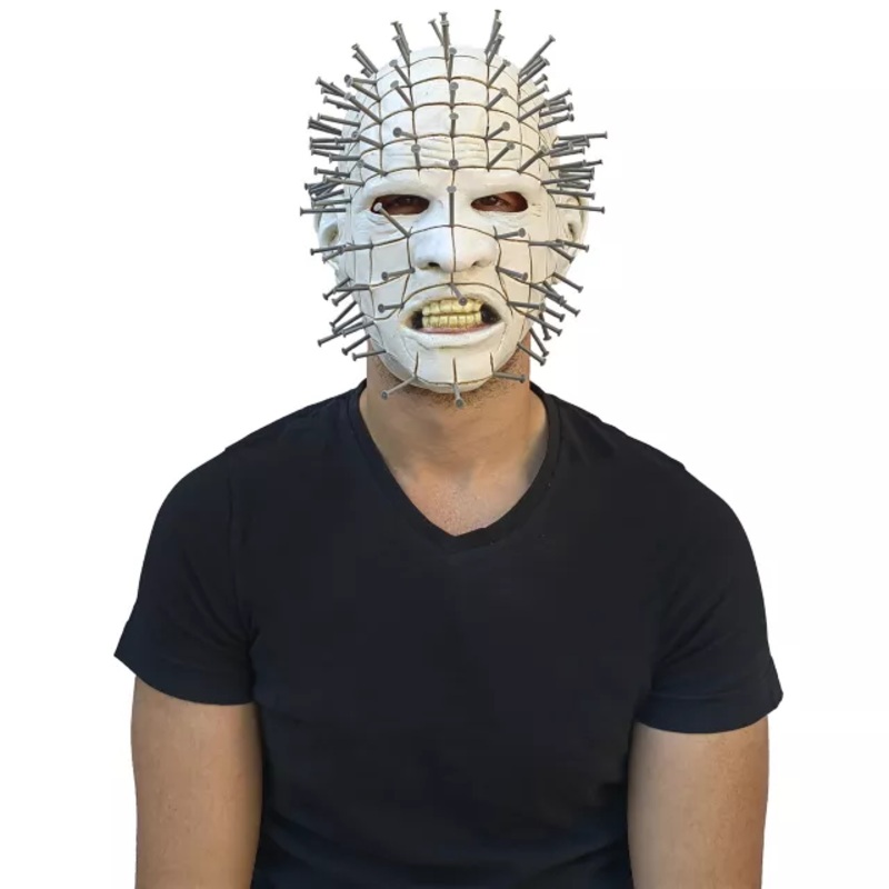 Adult Hellraiser Pinhead Full Mask WHITE/GREY ONE SIZE FITS MOST