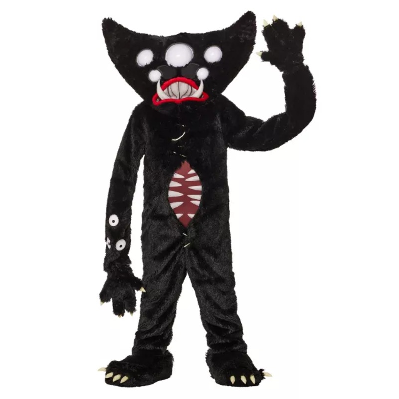 Adult Killy Willy Jumpsuit Costume - Poppy Playtime BLACK AND RED SMALL/MEDIUM