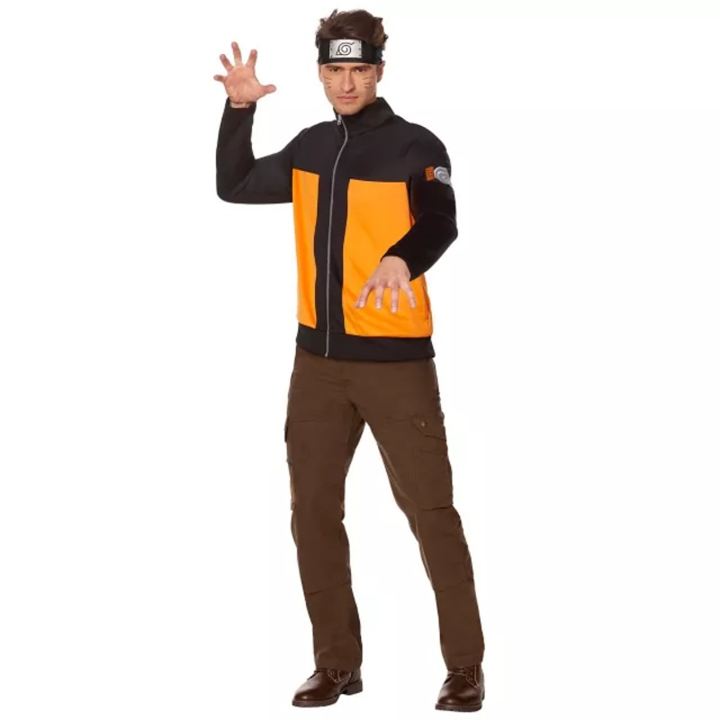 Adult Male Naruto Jacket - Naruto Shippuden ORANGE ADULT EX SMALL