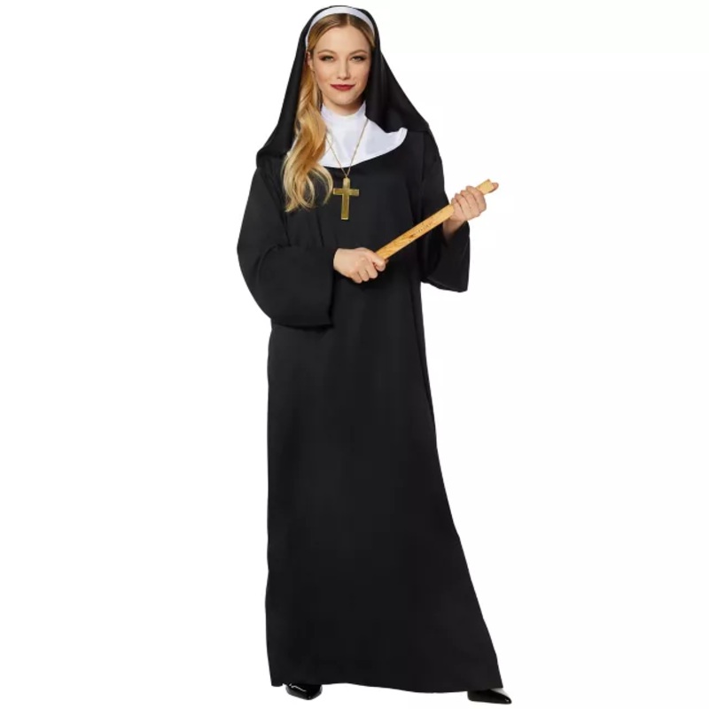 Adult Nun Costume BLACK AND WHITE ONE SIZE FITS MOST