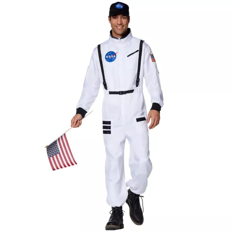 Adult White NASA Jumpsuit WHITE TEEN SIZE