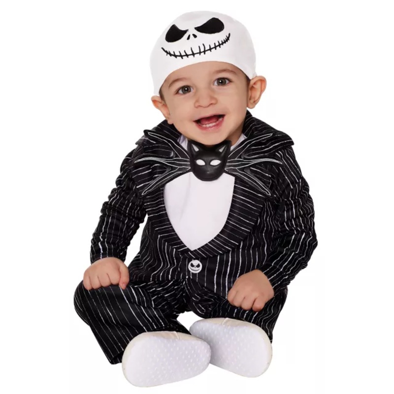 Baby Jack Skellington Costume - The Nightmare Before Christmas BLACK AND WHITE 0 TO 6 MONTHS