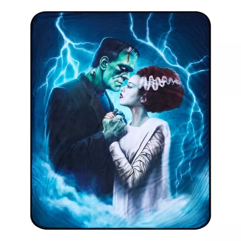 Bride and Frankenstein Fleece Blanket - Universal Monsters BLACK / MULTI 60 IN X 50 IN
