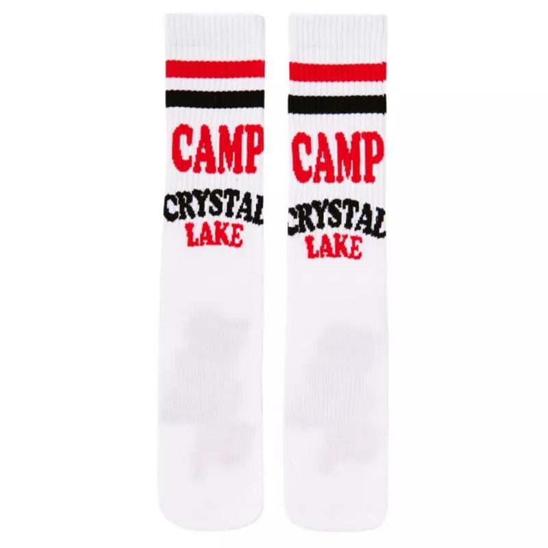Camp Crystal Lake Crew Socks - Friday the 13th WHITE ONE SIZE FITS MOST