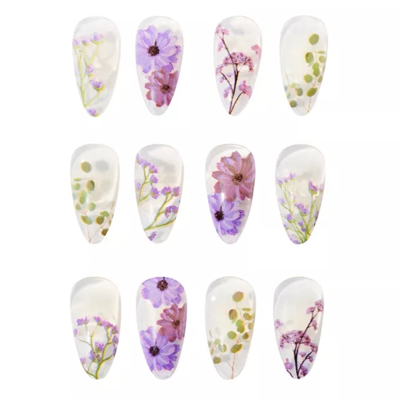 Fairy Flower Press On Nails PURPLE ONE SIZE FITS MOST