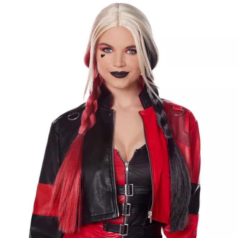 Harley Quinn Wig - The Suicide Squad BLACK AND RED ONE SIZE FITS MOST