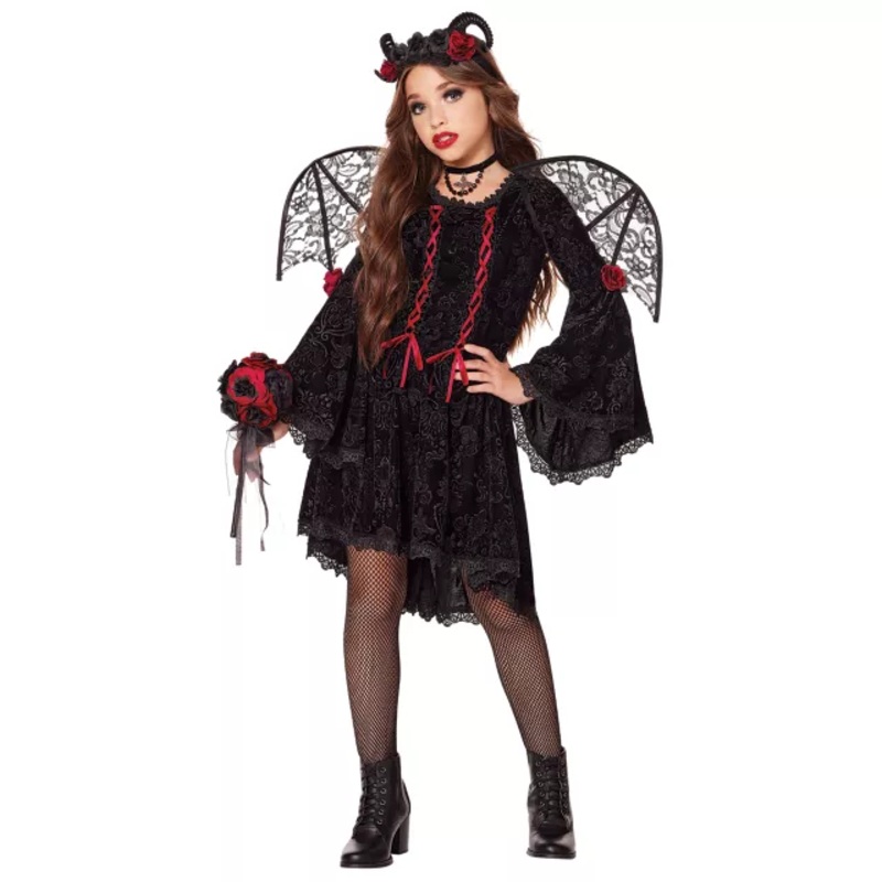 Kids Gothic Devil Costume BLACK CHILD SMALL