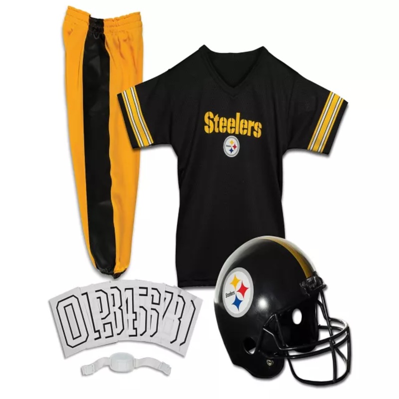 Kids Pittsburgh Steelers NFL Deluxe Uniform Costume - Franklin Sports BLACK AND YELLOW YOUTH SMALL