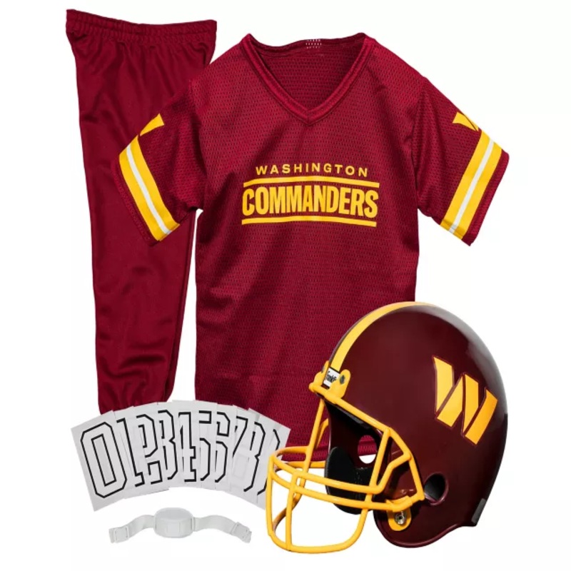 Kids Washington Commanders NFL Deluxe Uniform Costume - Franklin Sports BURGUNDY YOUTH SMALL