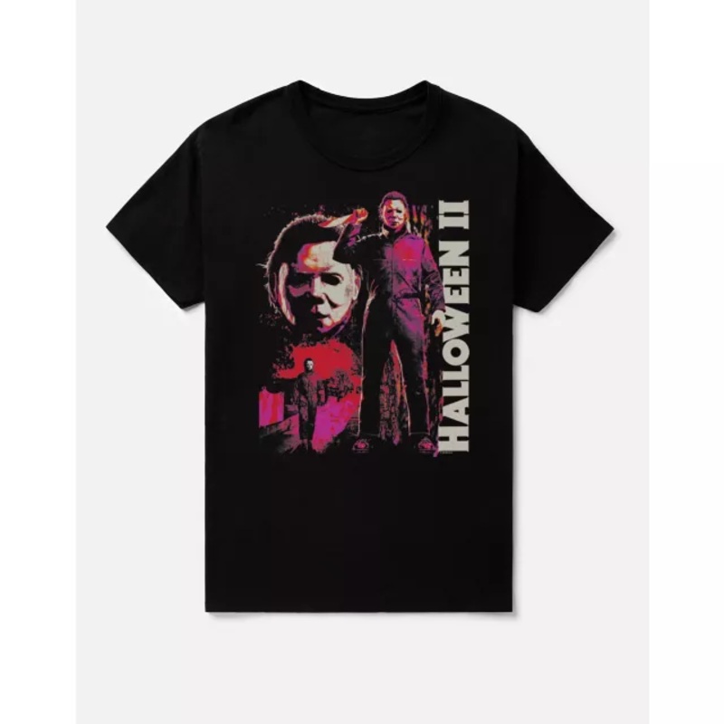 Michael Myers Collage T Shirt - Halloween II BLACK AND RED ADULT MEDIUM