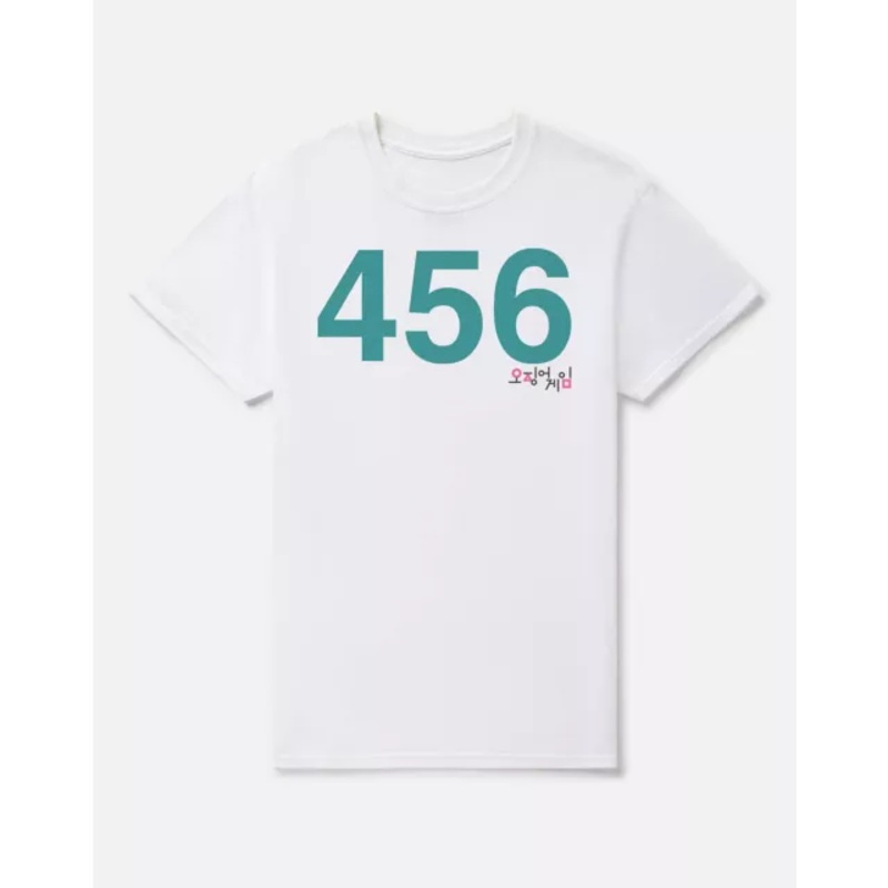 Player 456 T Shirt - Squid Game WHITE ADULT SMALL