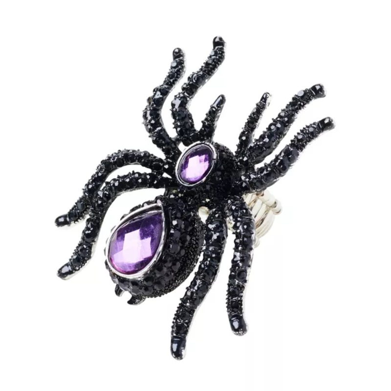 Purple Gem Spider Ring BLACK AND PURPLE ONE SIZE FITS MOST