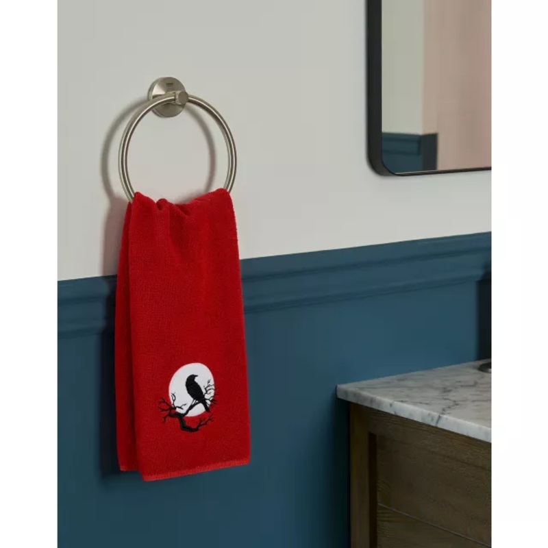 Raven Bath Towel BLACK AND RED