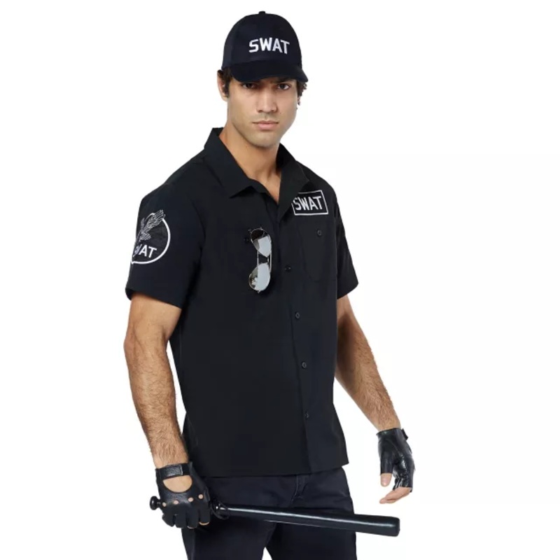 SWAT Costume Kit BLACK ADULT SMALL