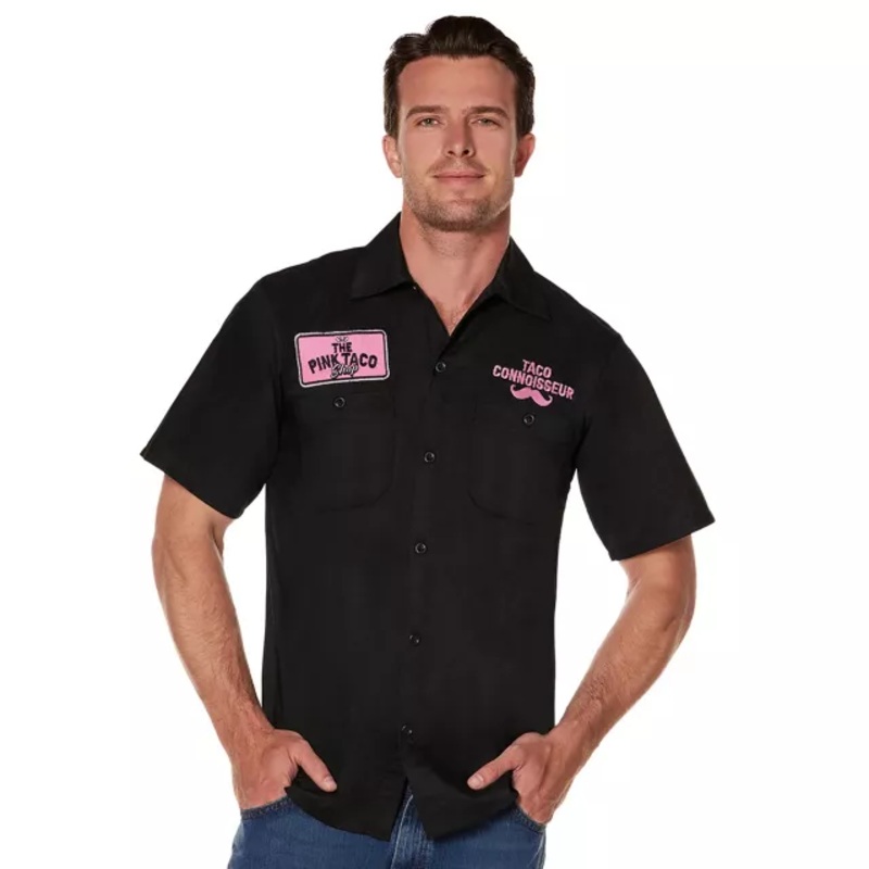 The Pink Taco Shop Work Shirt BLACK ADULT SMALL